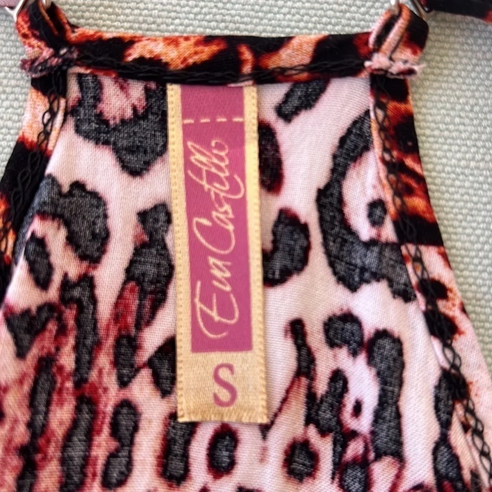 Eva Castillo Leopard Print Lace Racerback Slip Nightgown S - Picture 7 of 11